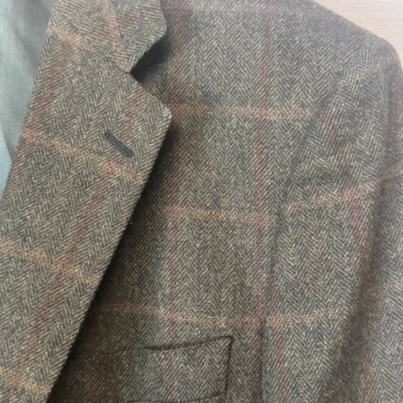 Belvest Wool Cashmere Green Plaid Blazer Sport Coat US 44 IT 54 - Picture 5 of 8